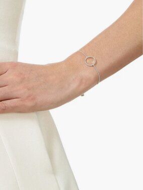 Monica Vinader Naida Open Circle Bracelet, Adjustable Size, NEW IN BOX